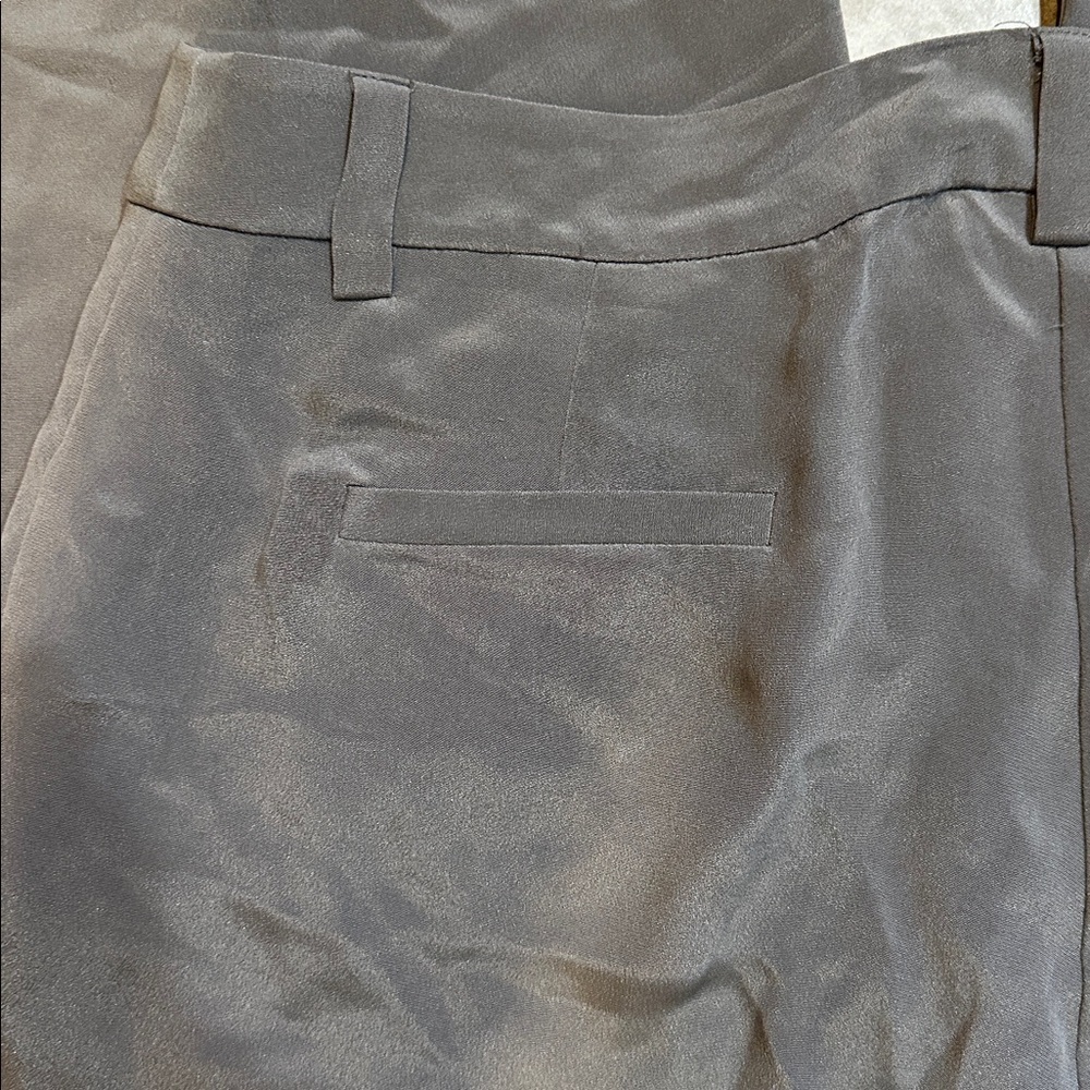 Eileen Fisher Petite Gray Silk Pleated Wide Leg Slouchy Trousers Pants M - Picture 8 of 8